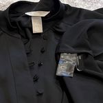 H&M Long Sleeve Pullover V Neck Mini Sheath Dress Solid Black Buttons Small Photo 5