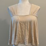BaeVely tan cropped flowy tank top Sz L Size L Photo 3