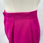 Vintage 80s Silk Pants Trousers High Rise Pleated Straight Leg Magenta Hot Pink Size 4P Photo 5