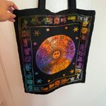 Horoscope Celestial Tote Shopping Bag Black and Multi Color Photo 2