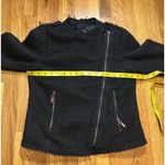 Montana Co Women’s Small Blackberry Crochet Knit Raw Hem Asymetrical Moto Black Photo 4