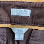Christopher & Banks  Stretch Brown Straight Leg Pants Zipped Pockets Size 12 Photo 4
