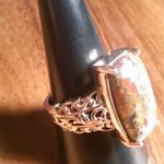 Matrix Fire Opal 14K Rose Gold Over Copper Ring (Size 9) Photo 10