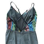 Lush Clothing Shine and Dandy Black Multi Rainbow Sequin Jumpsuit Size Small Photo 9