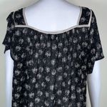 Torrid  Square Neck Tulip Sleeve Black and White Ditzy Floral Print Photo 5