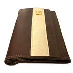 Vintage Star Brand Dark Brown Leather? Trifold Wallet Made in Hong Kong Classic Photo 2