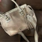 Brahmin Mini Schooner Satchel shoulder bag in warm grey versatile convertible Photo 1