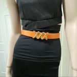 XXX Buckle Camel/Gold Leather Belt Photo 1