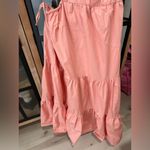 WAYF Maxi dress puff sleeve One Shoulder Cut Out Tiered midi Dress peach ruffles Photo 5