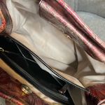 Brahmin Vintage  Red Floral Embossed Leather Shoulder Bag w/ Interior Storage Photo 13