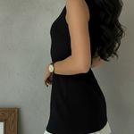 Black & White Sleeveless Pleated Skirt Dress Photo 1