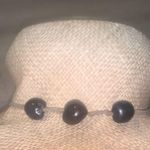 Nine & Co. Nine West Tan Wide-Brimmed Hat with Black Beads Floppy Straw Photo 4