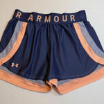 Under Armour  Women Blue Pink Gray Athletic Shorts Activewear Size XS # Photo 0