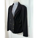 Roz & Ali Women's Black Double Breasted Blazer XL Shoulder Pads Photo 1