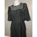 Vintage Kappi Dress Womens Small Black Lace Peplum Midi Cocktail Made USA 80s Photo 6