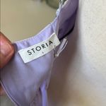 Storia NWT  Emmy lilac Embroidered Floral cottage western chiffon Maxi Dress L Photo 12