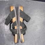 White Mountain Footbeds Hazy Black Boho Outdoor Leather Cork Sandals Sz 7 Photo 5