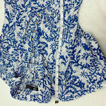 ZARA  OPENWORK EMBROIDERY MIDI White and Blue‎ DRESS Size L Photo 8