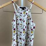 Forever 21 Small 90’s Boho Floral Crop Ruffle Tank Top Lettuce Hem High Neck Photo 0