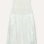 ZARA NWT  XS Poplin Balloon Maxi Dress in Oyster White Photo 0