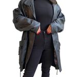 Vintage Longline Leather Jacket/Coat In Black Pirate Grunge Unisex Style Size L Photo 1