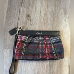 Coach VTG Y2K  C Logo Poppy Tartan Glitter Plaid Black Multicolor Wristlet Clutch Photo 1