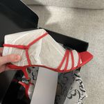 White House | Black Market  NEW Red Strappy Kitten Heel Sandal Size 8 Photo 3