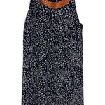 Judith March  Dress Large Blue Orange Beaded Neckline Swing A Line Preppy Lined Photo 0