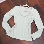 Boden Striped Scoop Rib Frill Jersey Top Size 8 White Photo 7