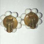 Western Germany Vintage White Colorful Cluster Beaded Boho Clip On Earrings Photo 3