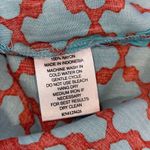 Escapada  Top Womens Teal Blue Orange Print 3/4 Sleeve Boho Resort‎ Size Small Photo 4