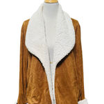 PRETTYGARDEN Sherpa faux fur suede caramel coat L Photo 0