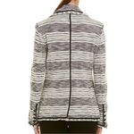 1. State NWT Double Breasted Fringe Tweed Jacket Blazer Black White Size 6 Photo 1