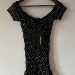 Pretty Little Thing NWT mini dress polka dots black white retro tulle mesh Photo 0