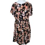 Forever 21 + Floral Babydoll Dress Women’s XL Black Pink Short Sleeve Plus Size Photo 2