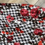 ZARA  houndstooth floral print pleated midi skirt Photo 3