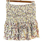fab'rik  FLORAL MINISKIRT WITH ELASTIC SMOCKING AND RUFFLE DETAILS SIZE‎ LARGE Photo 0