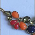Gold Tone Multi Color Statement Necklace Set Orange Photo 2