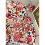 Petal and Pup White Floral Bell Sleeve Tie Waist High Neck Mini Peta Dress XL Photo 7