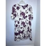 Torrid  Size 3 (22/24W) Purple Flora Print Super Soft Mini Skater Dress Date Nigh Photo 10