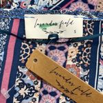 Lavender Field Lavender Fields NWT Blue Boho Print Bell Sleeve Crop Tie Front Top Small Photo 6