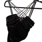 Elegant Black Velvet Dress with Strappy Back Size M Photo 4