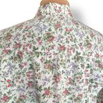 Vintage 90s Solutions Floral Western Shirt White Pink Purple Long Sleeve Button Size L Photo 4