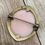 Vintage R&F Signed Cameo Pink Shell Art Noveau Victorian Brooch Photo 3