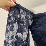 Teri Jon Mother of The Bride Navy Off The Shoulder Sequin Evening Gown Size 10 Blue Photo 8