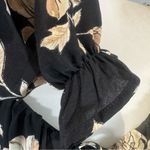 Black and ivory long sleeve corset top tiered floral ruffle dress size large NWT Photo 2