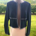 Worth Embroidered Floral Petite Denim Jacket Blue Size 12P Photo 4