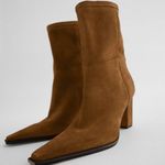 ZARA suede tan camel heeled ancle boots heels Photo 0