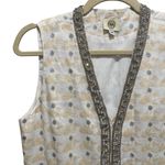 Koch Camel Print Sleeveless Embellished V-Neck Linen Dress Women’s Size Medium Photo 2