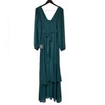 Lulus Tier Elegance Hunter Green Long Sleeve Tiered Maxi Dress Size Large NWT Photo 5